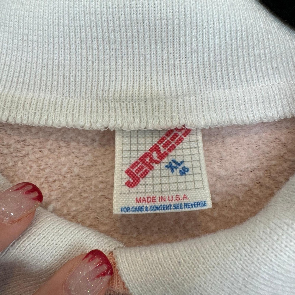 VTG‎ Collared Embroidered Flower Floral Sweatshirt XL 46 Cottagecore Grannycore - Picture 8 of 10